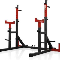 Adjustable Squat rack Super Solid Commercial Grade  550 Lb. Weight capacity 