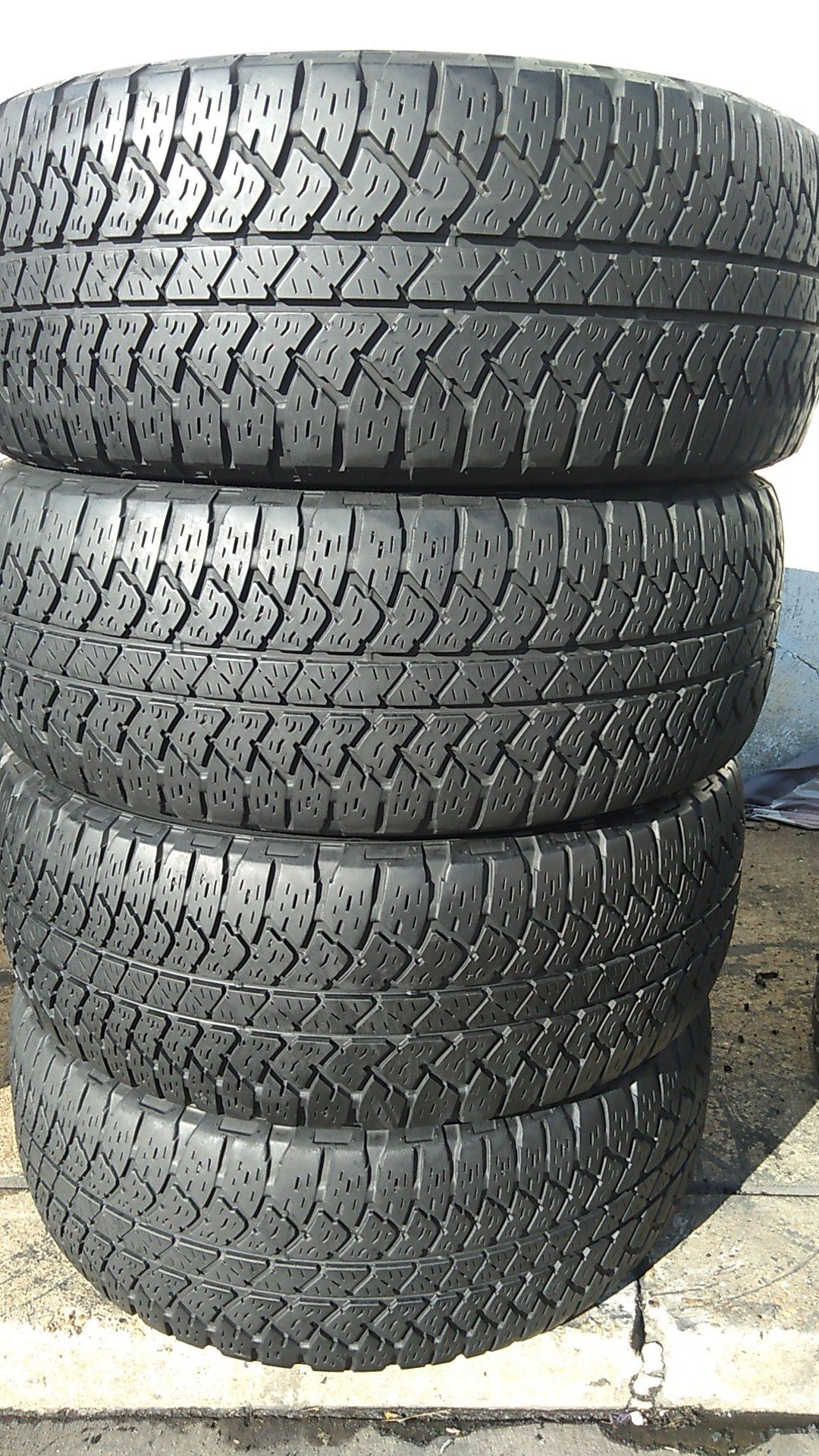 Four matching Bridgestone tires for sale 285/45/22