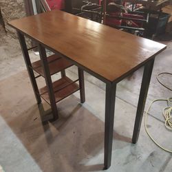 wood table writing desk tall 