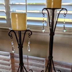 Two Iron Candle Holders 