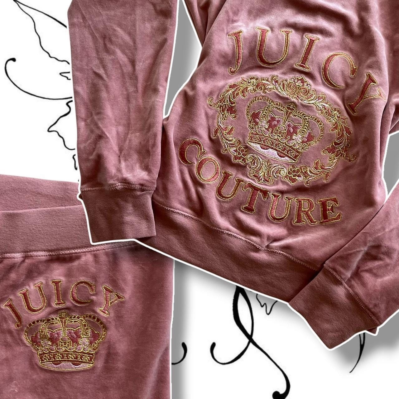 Vintage Y2K Juicy Couture Tracksuit (Dusty Rose Pink/Gold) - Size L