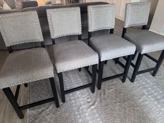 Gray & Expresso Brown Bar Stools