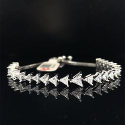 925 Silver CZ Triangle Bracelet 7.40g 188448