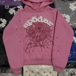 Sp5der pink hoodie size small 🏌🏻