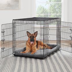 Top Paw® Double Door Folding Wire Dog Crate with Divider Panel