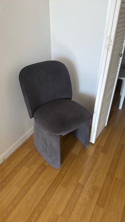 Gray velvet side chair
