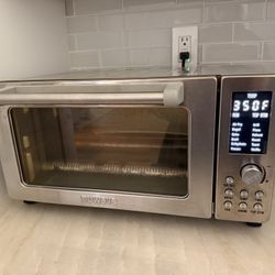 Nuwave Bravo Air Fryer Toaster Smart Oven, 10-in-1 Countertop Convection, 1800 Watts, 21-Qt Capacity, 50°-450°F Temp Controls, Top and Bottom Heater  