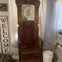 Hall Tree Storage Rack Bench 