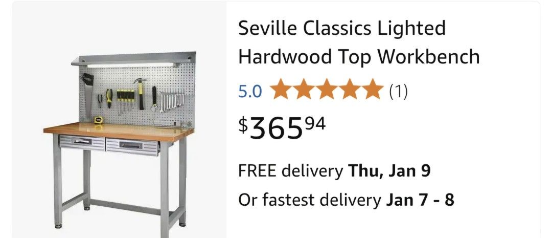Like New Heavy Duty Lighted Industrial Work Station