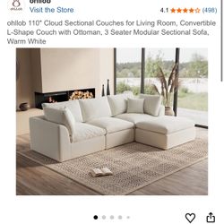 Branx  New Warm White Cloud Couch. 