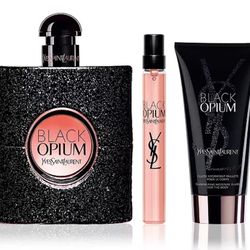 New Womens Ysl Yves Saint Laurent Black Opium 3pc Perfume Gift Set 3oz Perfume  Perfume Nuevo Perfume De Mujer Nuevo 