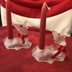 Crystal Reindeer Candle Holders