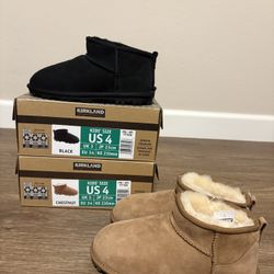 NIB 2 Kirkland Signature Kid's Shoes Kirkland Signature Shearling Boots