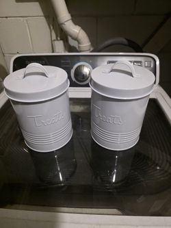 Amici Home Retro Treats Storage Canister With Lid For Pet Food Metal 