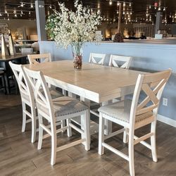 White 7pc Counter Height Dining Set 