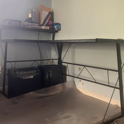 Escritorio De Metal Con Vidrio Glass Desk