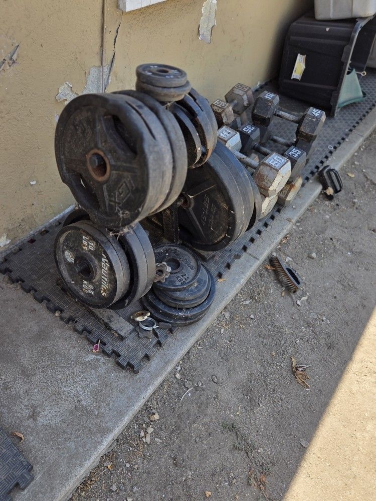 Weight Set, Dumbbells, Olympic Bar,etc ...