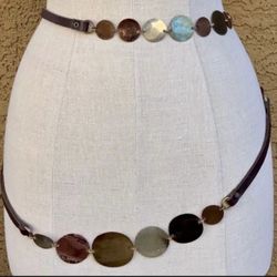 Sibilia Handmade Leather, Brass and Copper Wrap Around Belt 