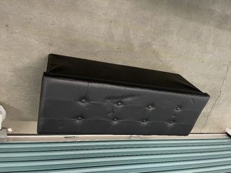 Black Faux Leather Bench With Storage