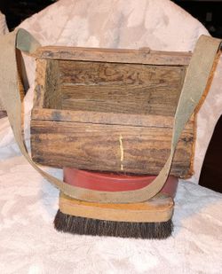 Vintage 1900's Shoe Box with Brush