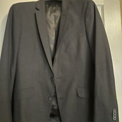 $500 Kenneth Cole 40R Men Black Stripe Fit Jacket Blazer