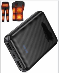 10000mAh Heated Vest Battery Pack, 5V 2A Power Bank for Heat Jacket, with Dual USB Battery Pack for Heated Vest, Compact Power Bank for Soleilwear, fo