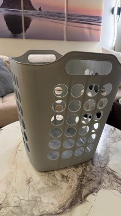 Gray Plastic Laundry Basket/Hamper – Large Capacity – $20