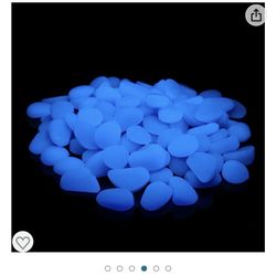 Glow In The Dark Fish Tank Aquarium Pebble Rocks In Purple And Green 