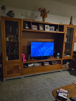 Wood Entertainment Center Wall Unit