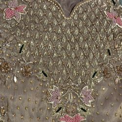 Stunning Pakistani/Indian Hand-Embroidered Dress (Medium)