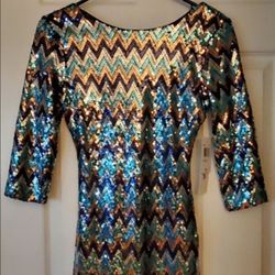Love Reign Chevron Sparkle Sequin Dress