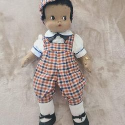 Vintage 1986 Mary Vasquez of Lloyderson Spain Felt Doll 21" Hispanic Boy Large Ethnic Male Boy Doll