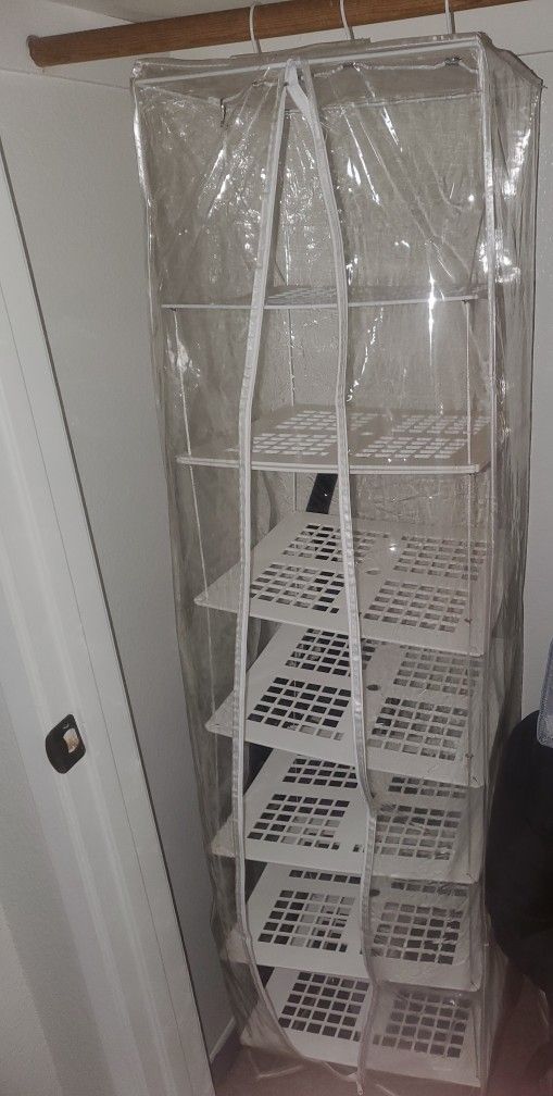 White Plastic Closet Organizer with 8 Racks