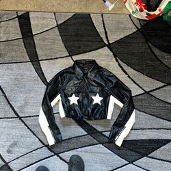 Forever21 cropped black leather jacket