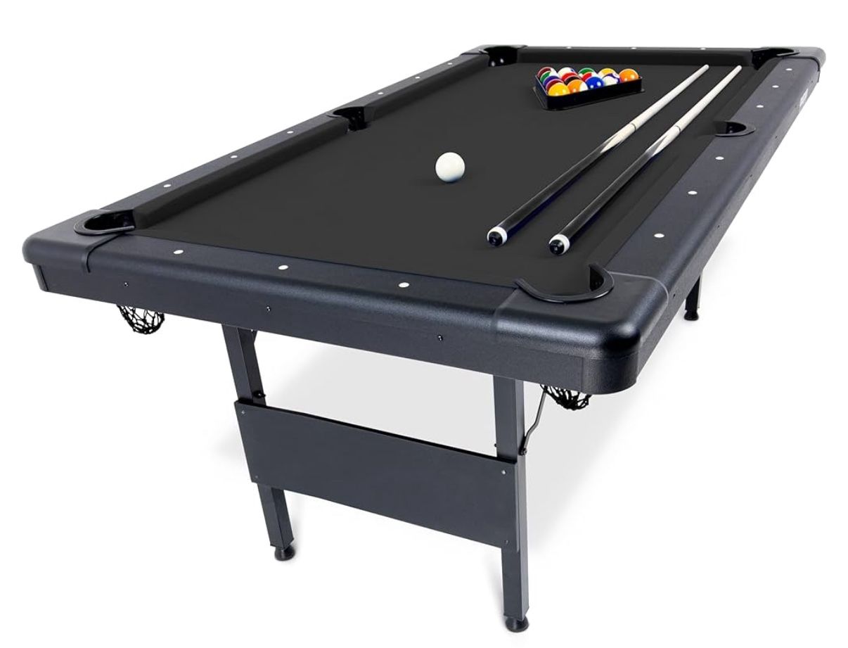 Billiards Table - Folding Pool Table - Includes Full Set of Balls, 2