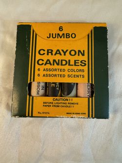 Vintage Emergency Crayon Candles 6 Jumbo Colors