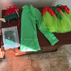 Toddler Girls Size 5-6 Christmas Or Halloween Elf Costume