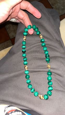 14k gold  jade necklace