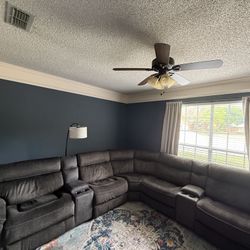 Dark Gray Dual Power Reclining Modular Sectional 