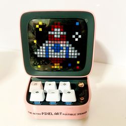 Pink Divoom Ditoo Retro Pixel Art Game Bluetooth Speaker