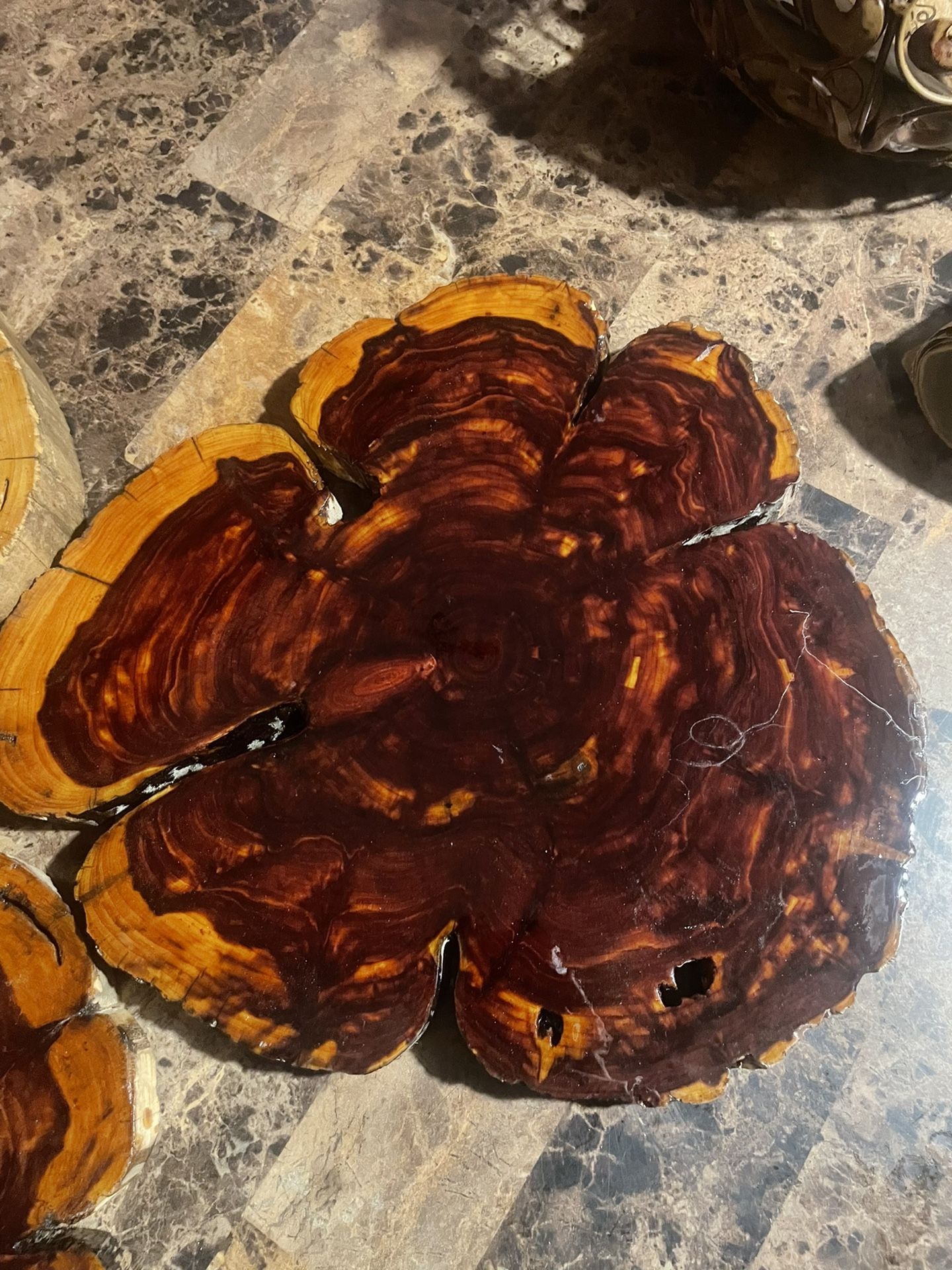 Beautiful Cedar Slices Coated With Epoxy Resin