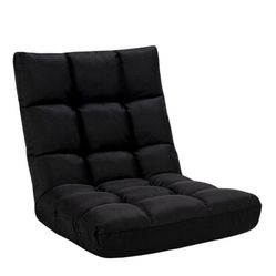 Costway Adjustable 14-Position Floor Chair Folding Lazy Sofa Lounge Chair - Black