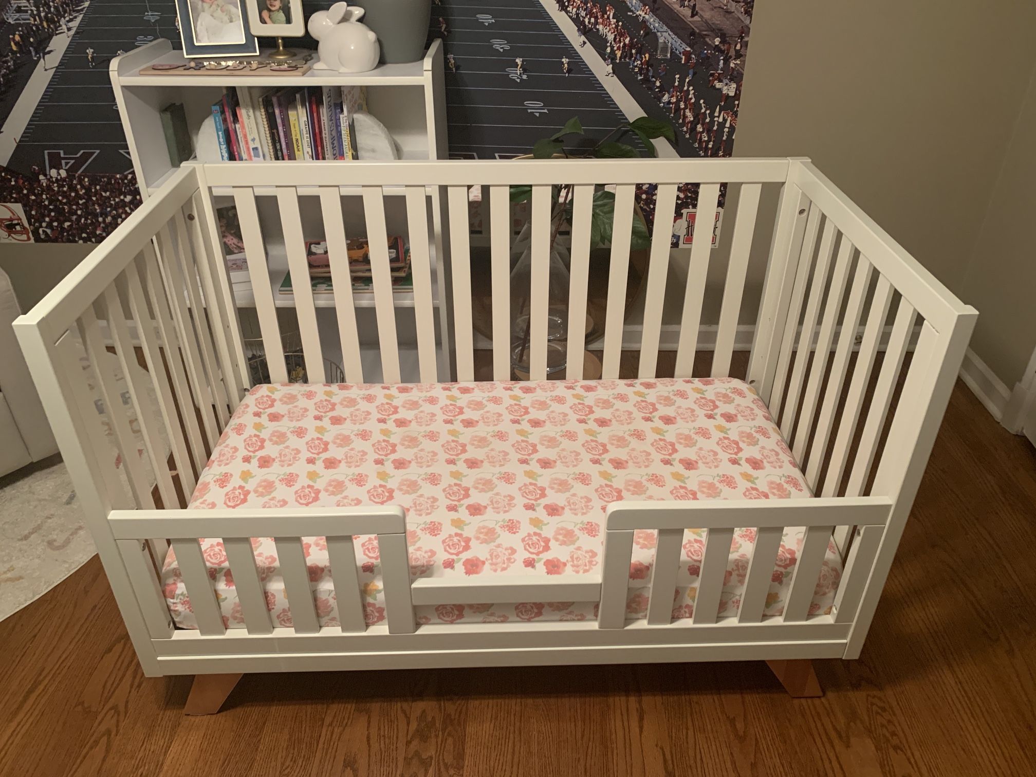 White Wood Crib To Toddler Bed