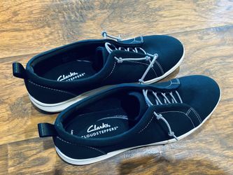 Clarks Cloudsteppers Breezey Lace Black Comfort Casual Sneakers Shoes Womens 9