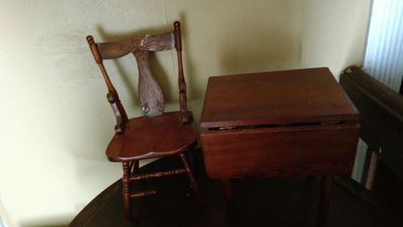 Small chair and desk for doll-$15 for both!