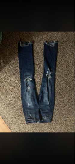 Dark Wash Distressed Skinny Jeans