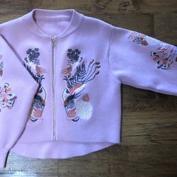 Pink Heavy Knit Jacket