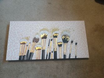 Makeup Brush Canvas Wall Art