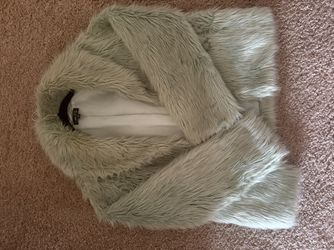 Women’s - Light Teal Faux Fur jacket
