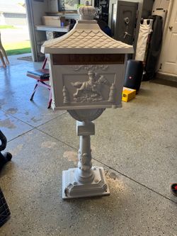 Vintage Victorian Aluminum Pedestal Mailbox